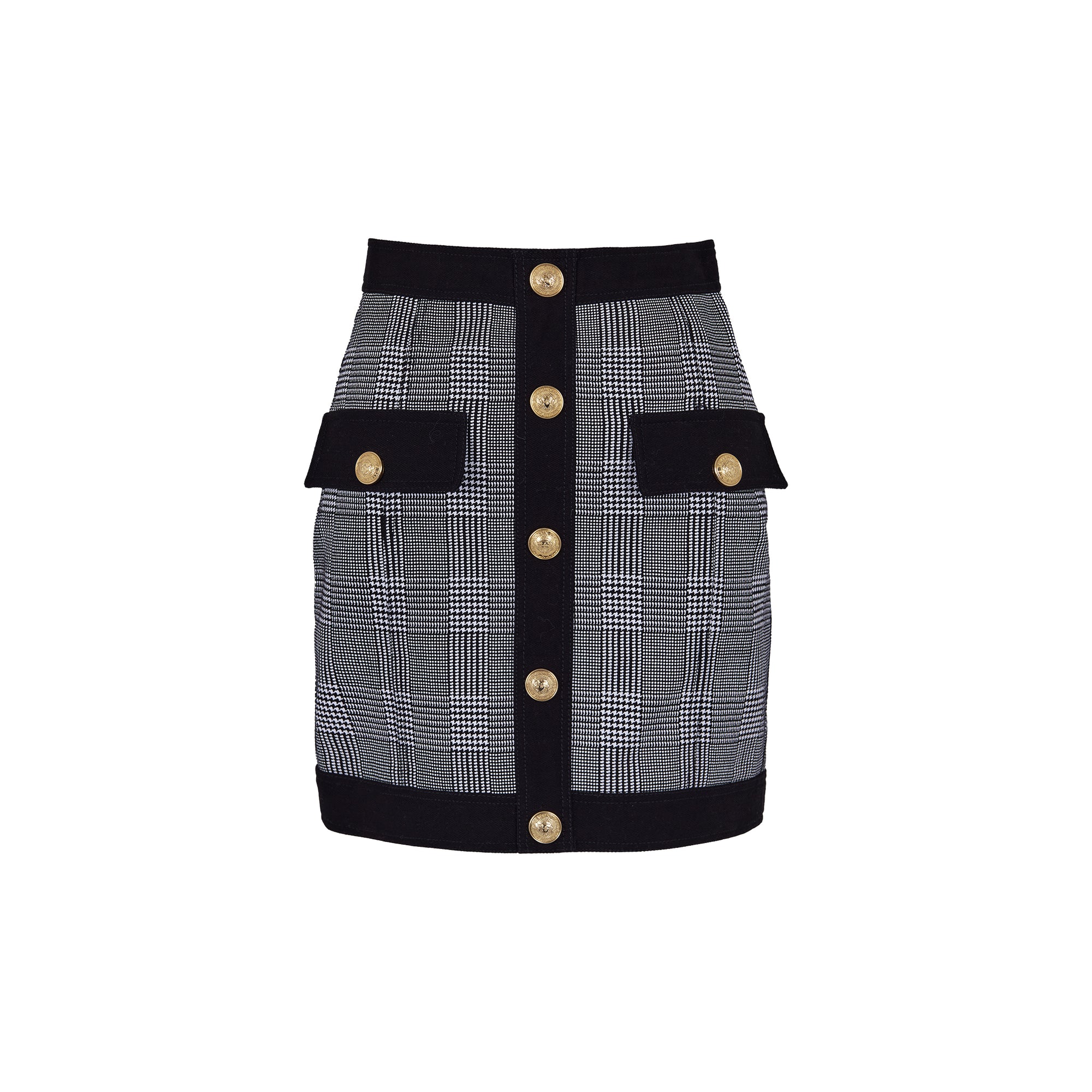 Balmain Houndstooth Mini Skirt In Black
