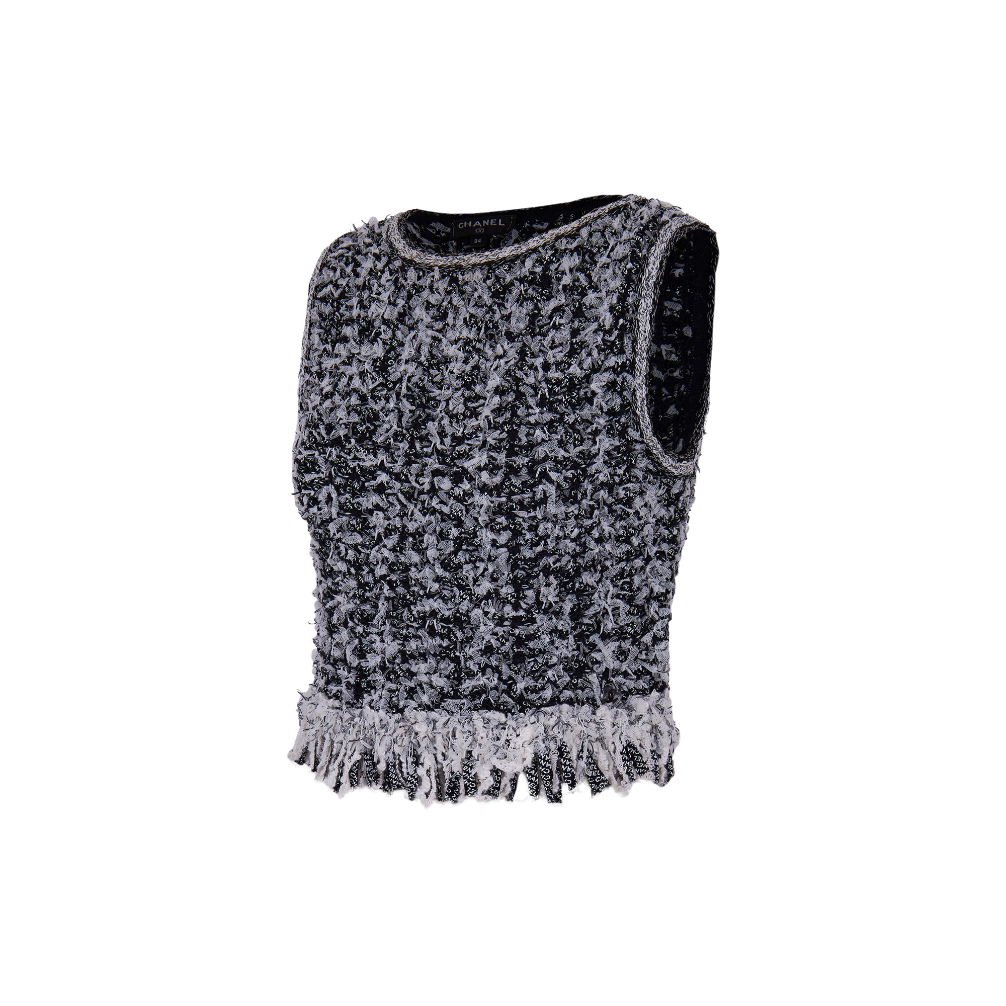Chanel vest tweed knit top