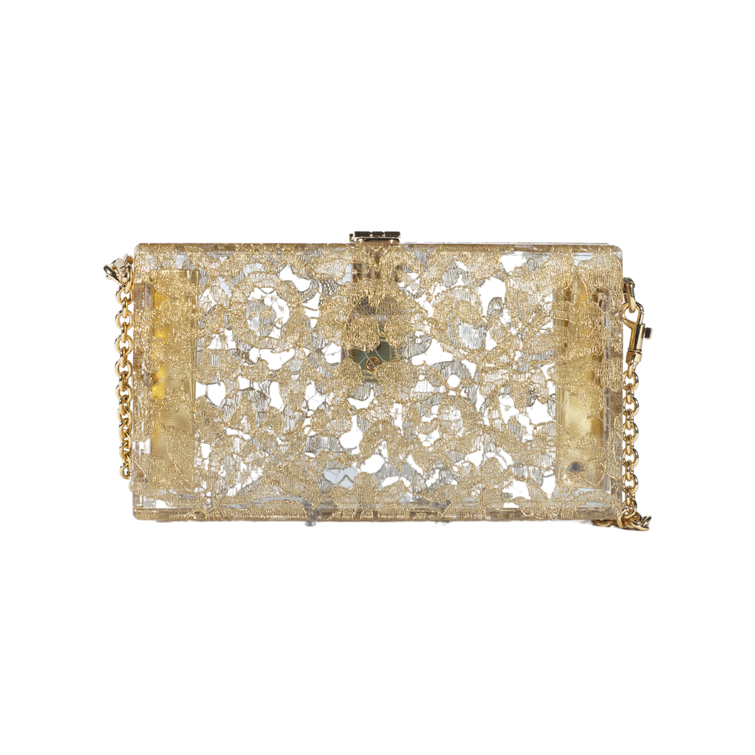 Dolce & Gabbana Lace Acrylic Box Clutch