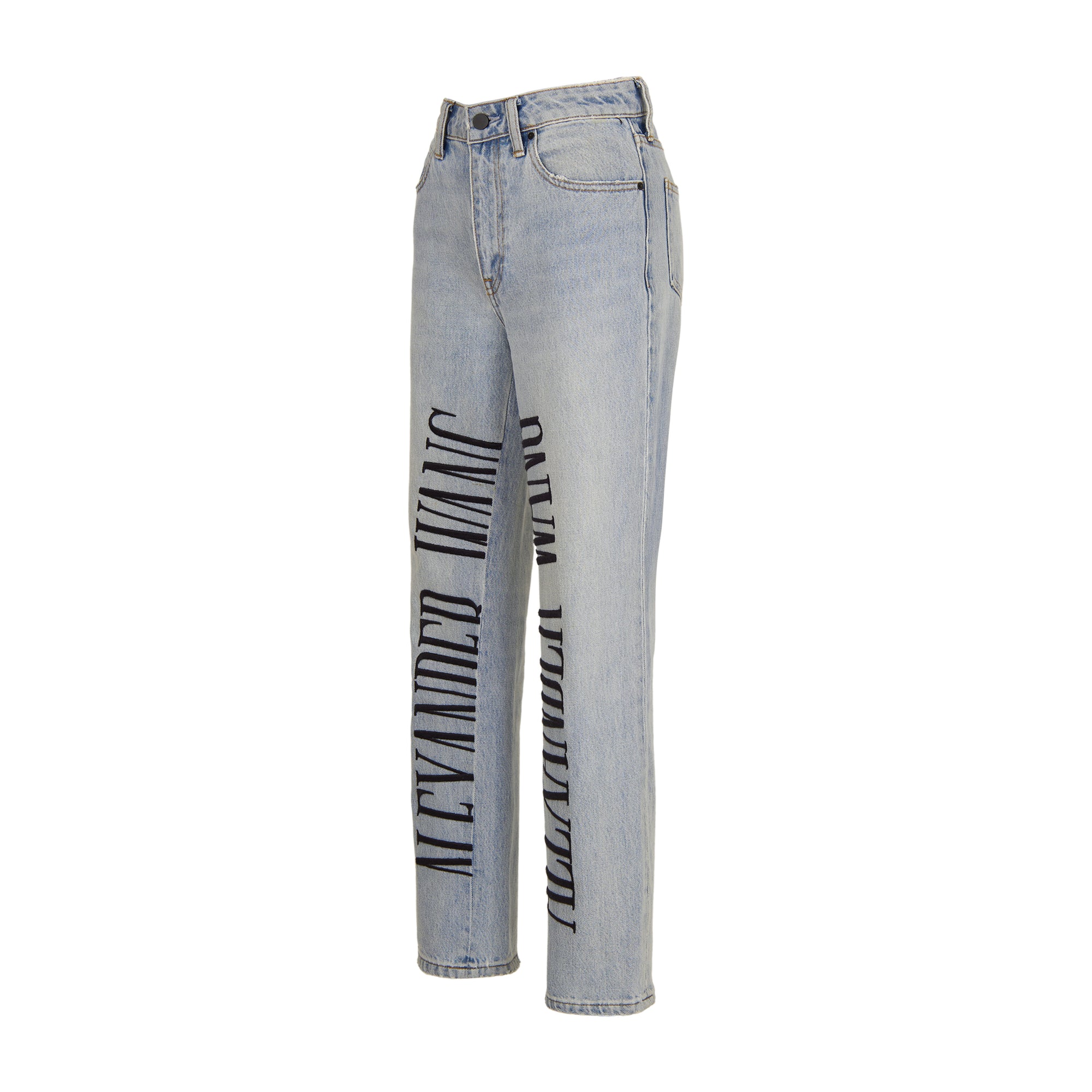Alexander Wang Cult Embroideres High-Rise Stright-Leg Jeans