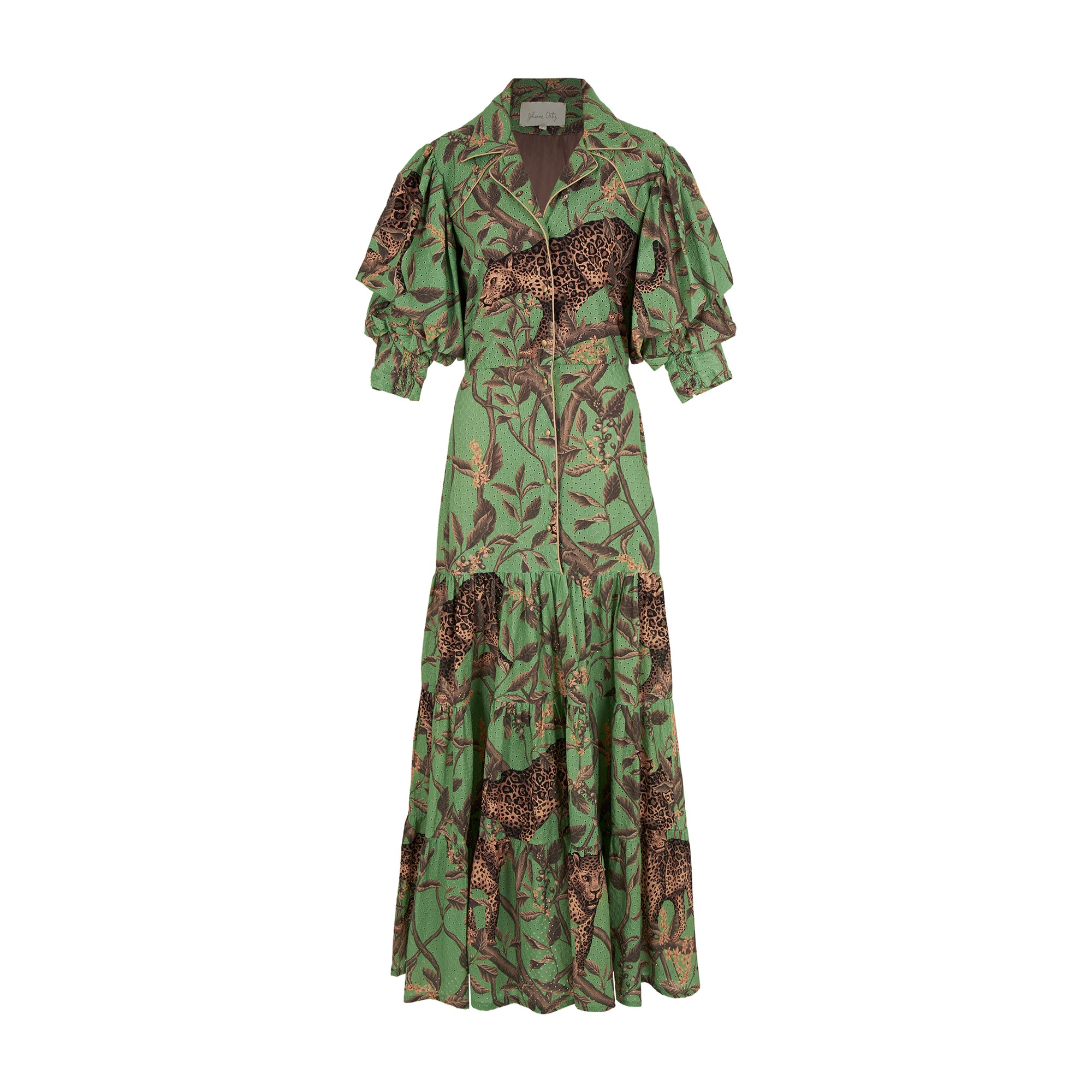 Johanna Ortiz Majestic Safari Silk Dress In Green
