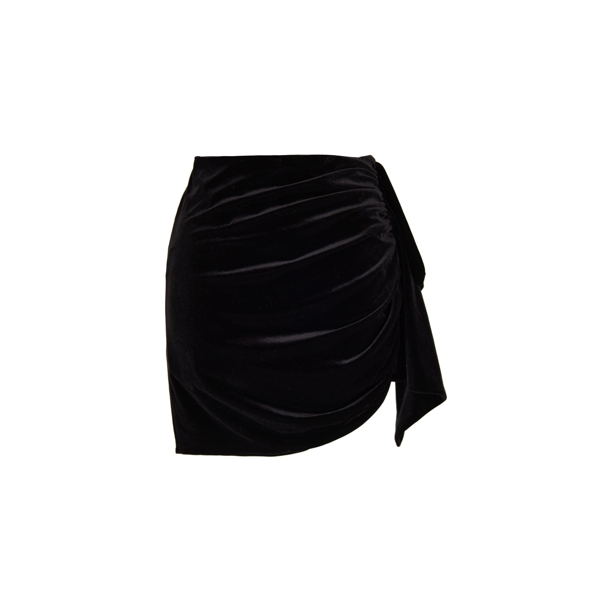 Alexandre Vauthier Ruched Velvet Mini Skirt