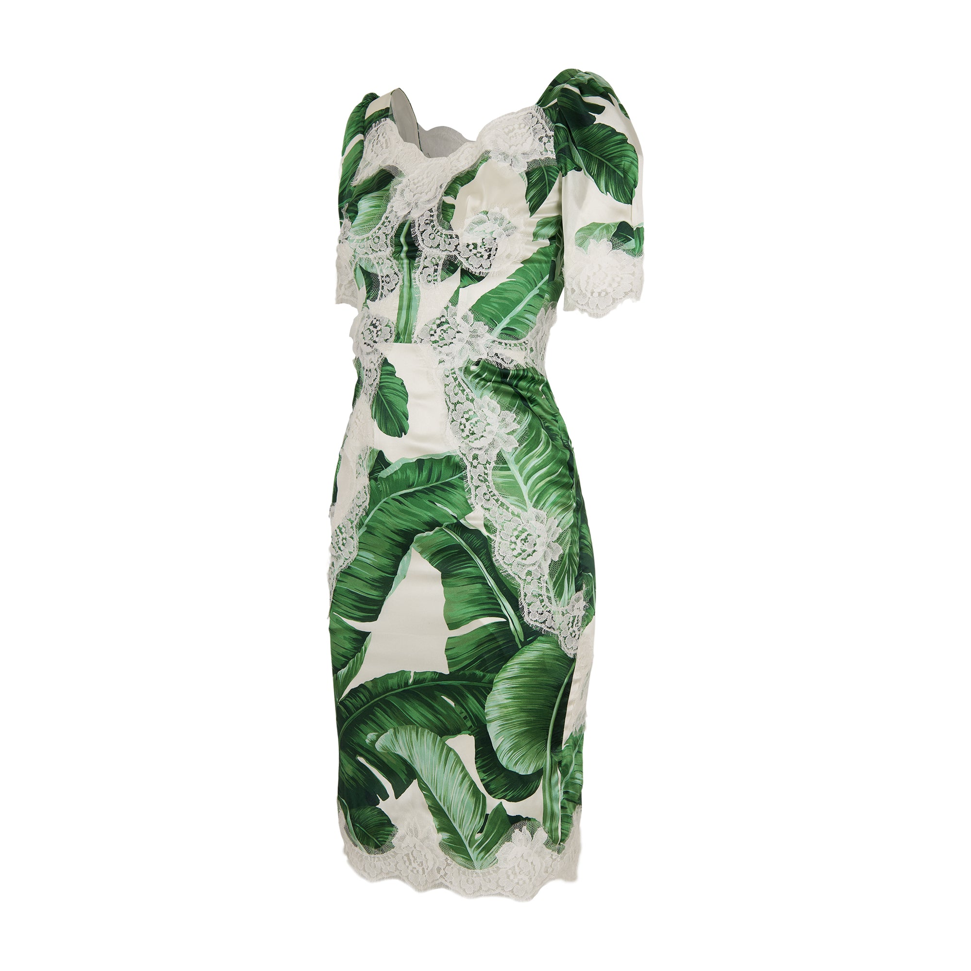 Dolce & Gabbana Green floral-print dress