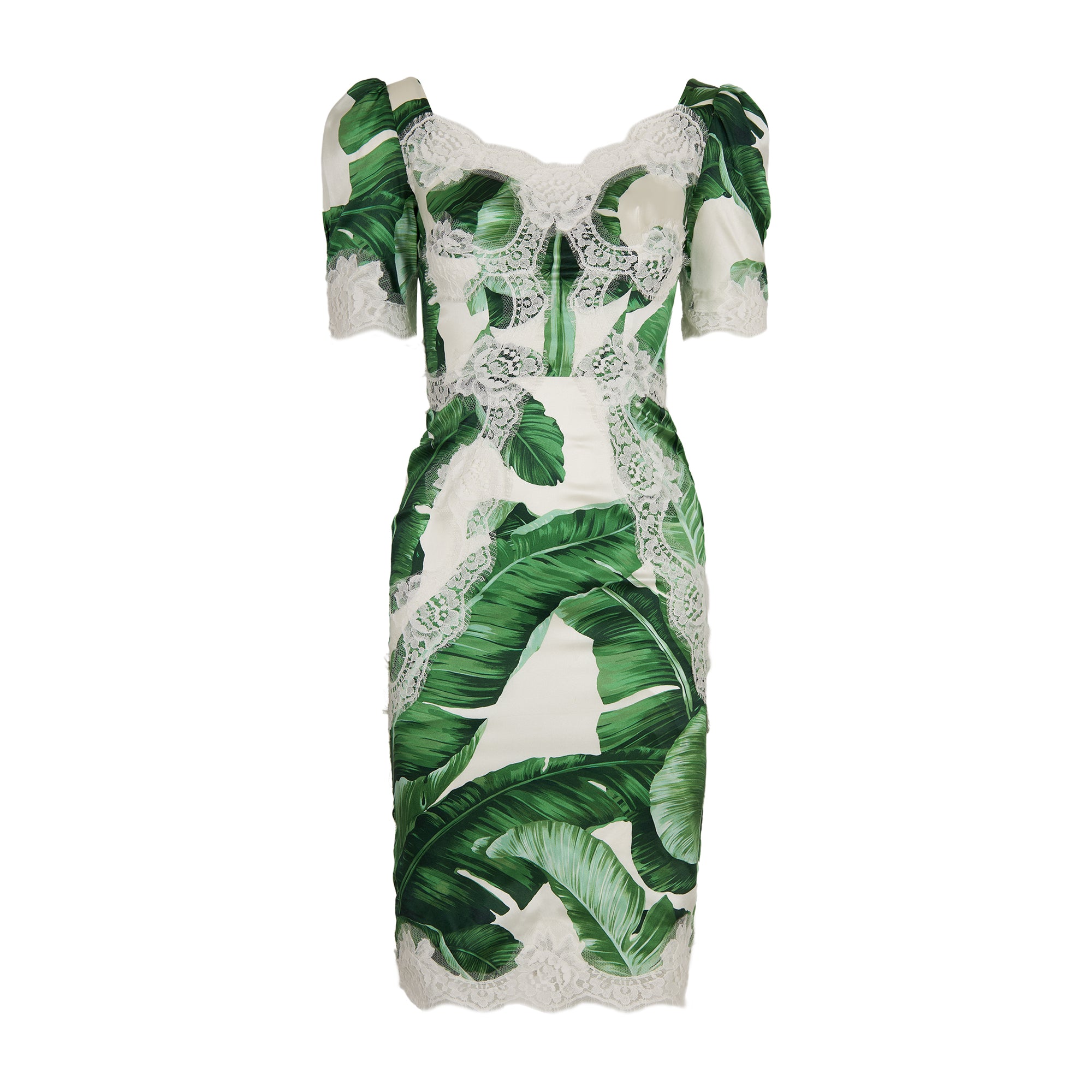 Dolce & Gabbana Green floral-print dress