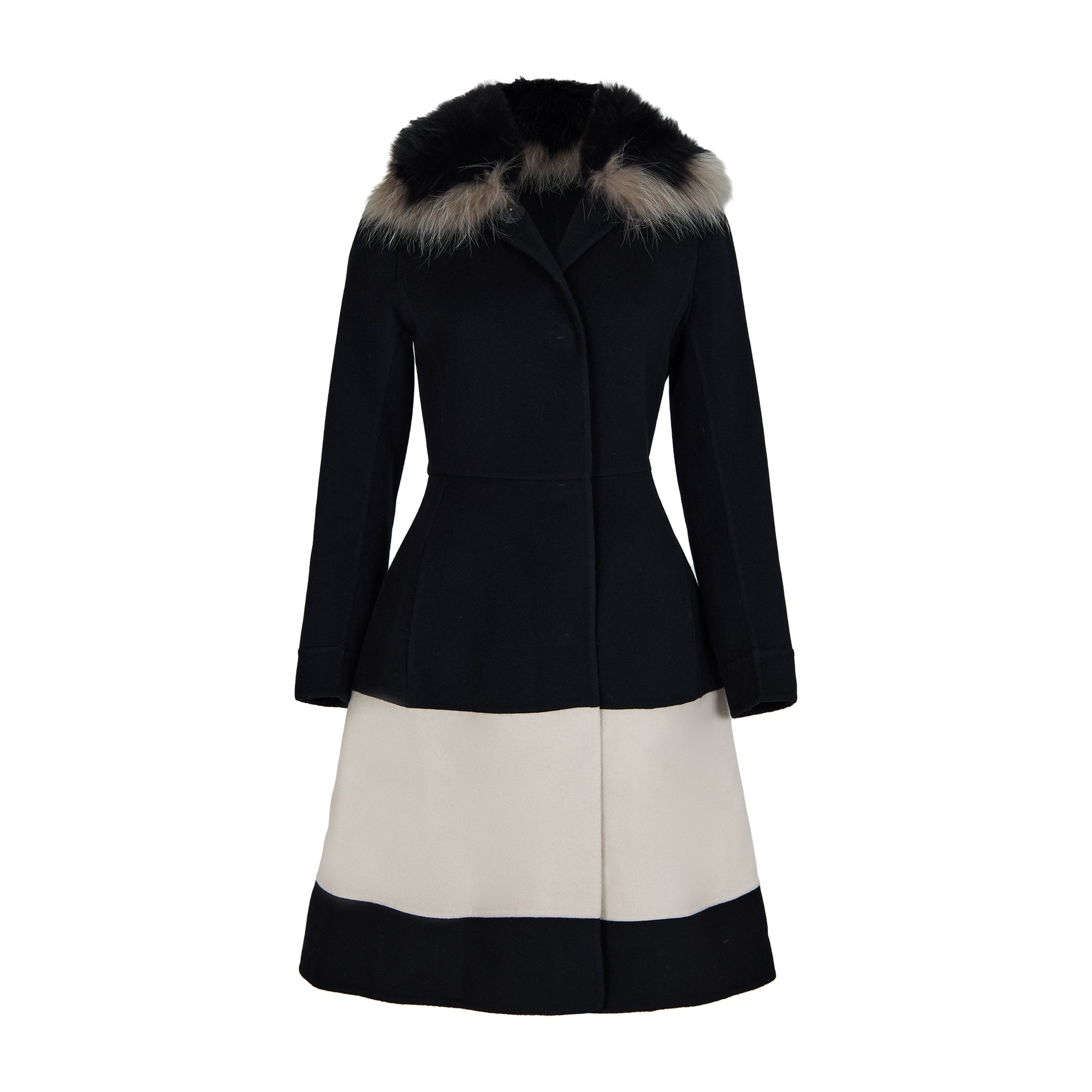 Fendi Cashmere Womens Coat With Fur Trim