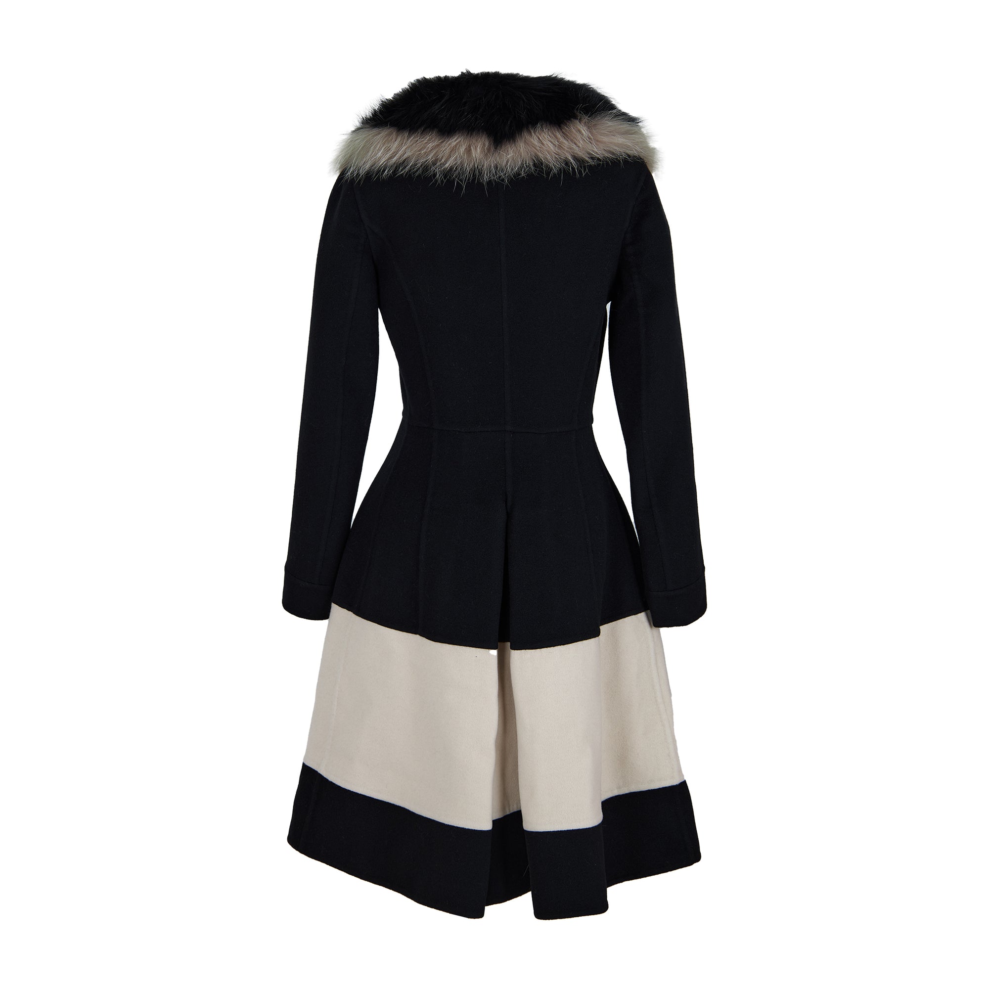 Fendi Cashmere Womens Coat With Fur Trim