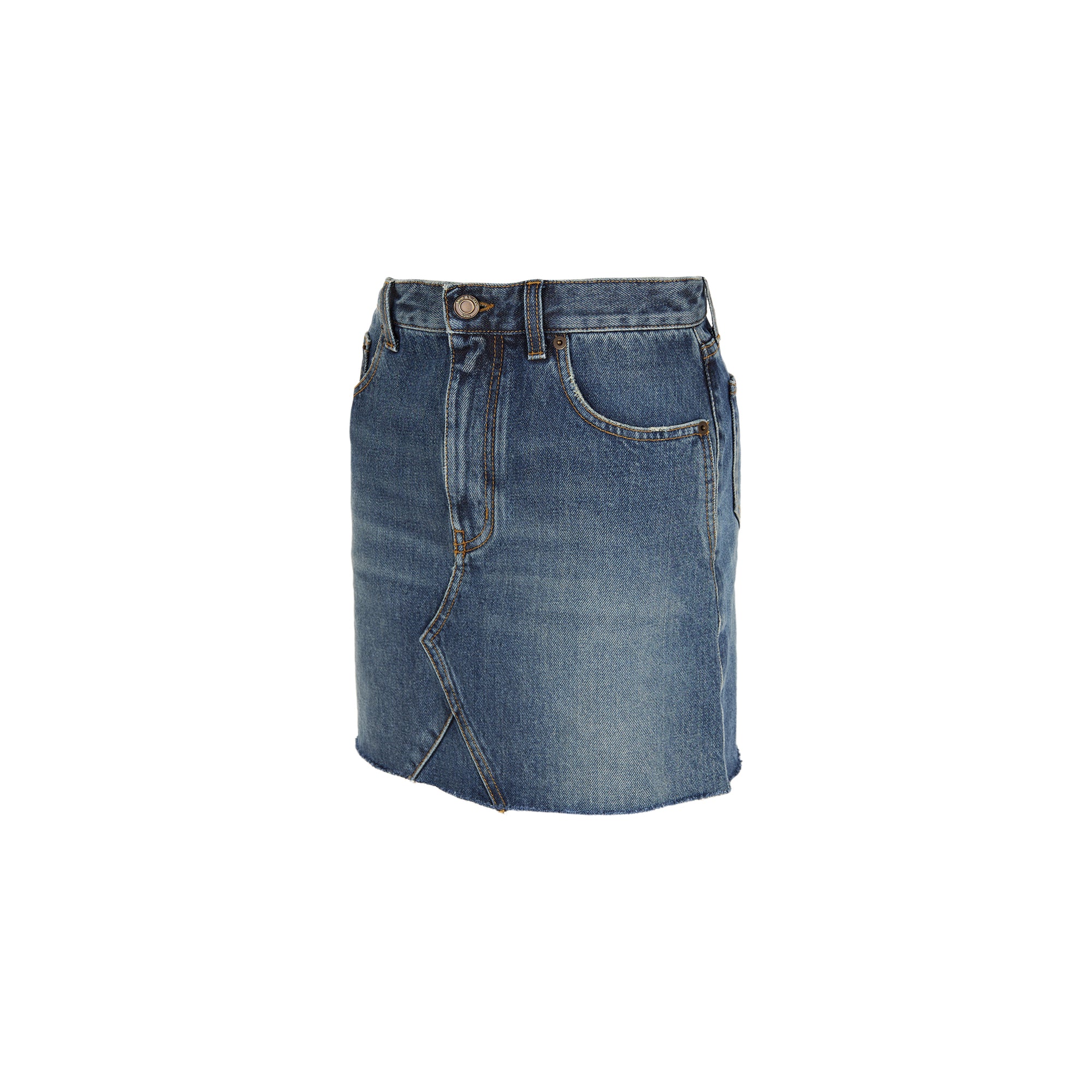 Saint Laurent Denim Mid-rise Waist mini skirt