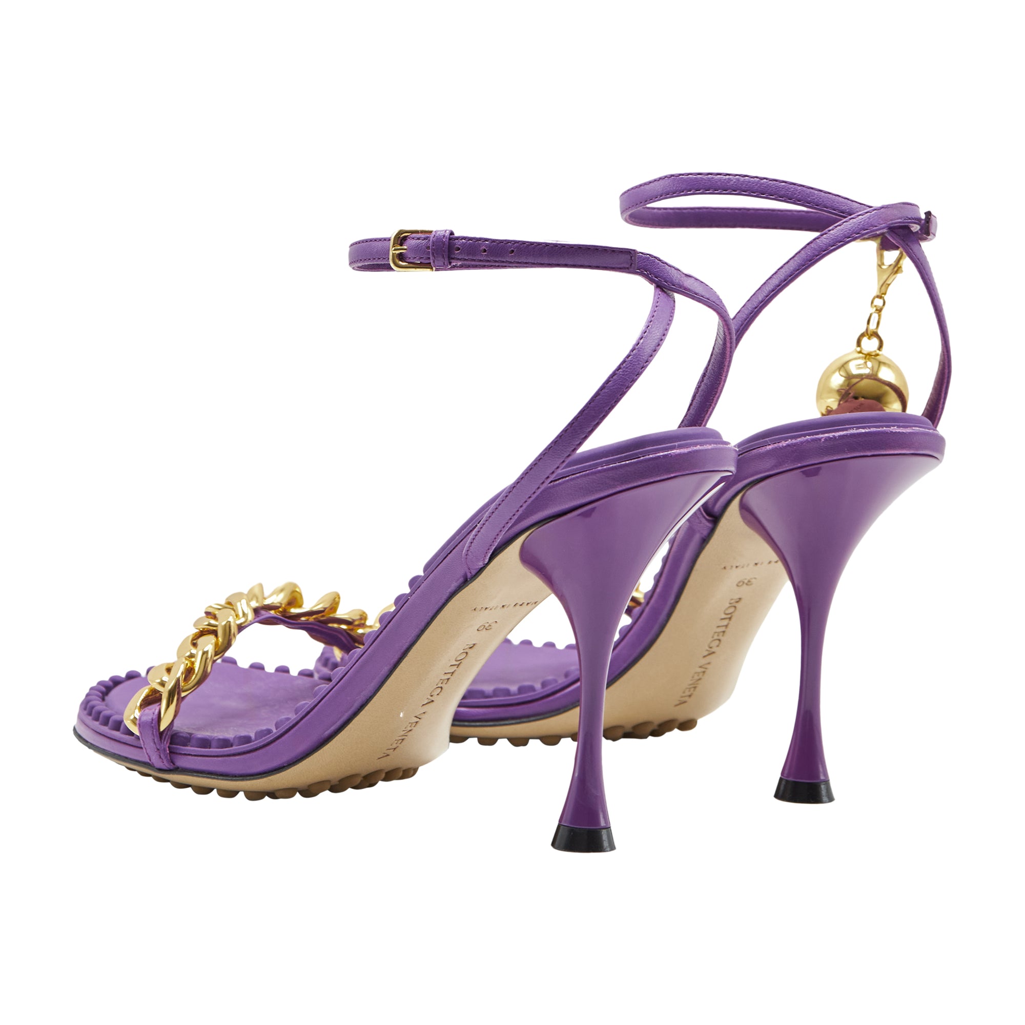 Bottega Veneta Purple Dot Embellished Leather Sandals