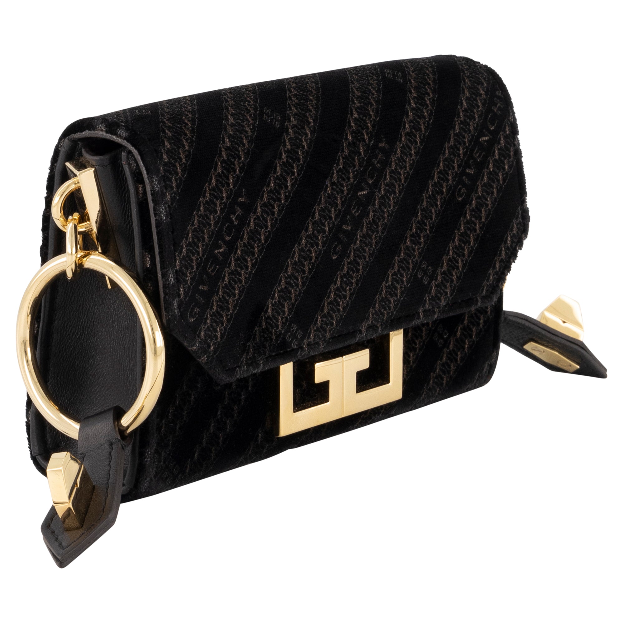 Givenchy belt bag with black strap and logo.