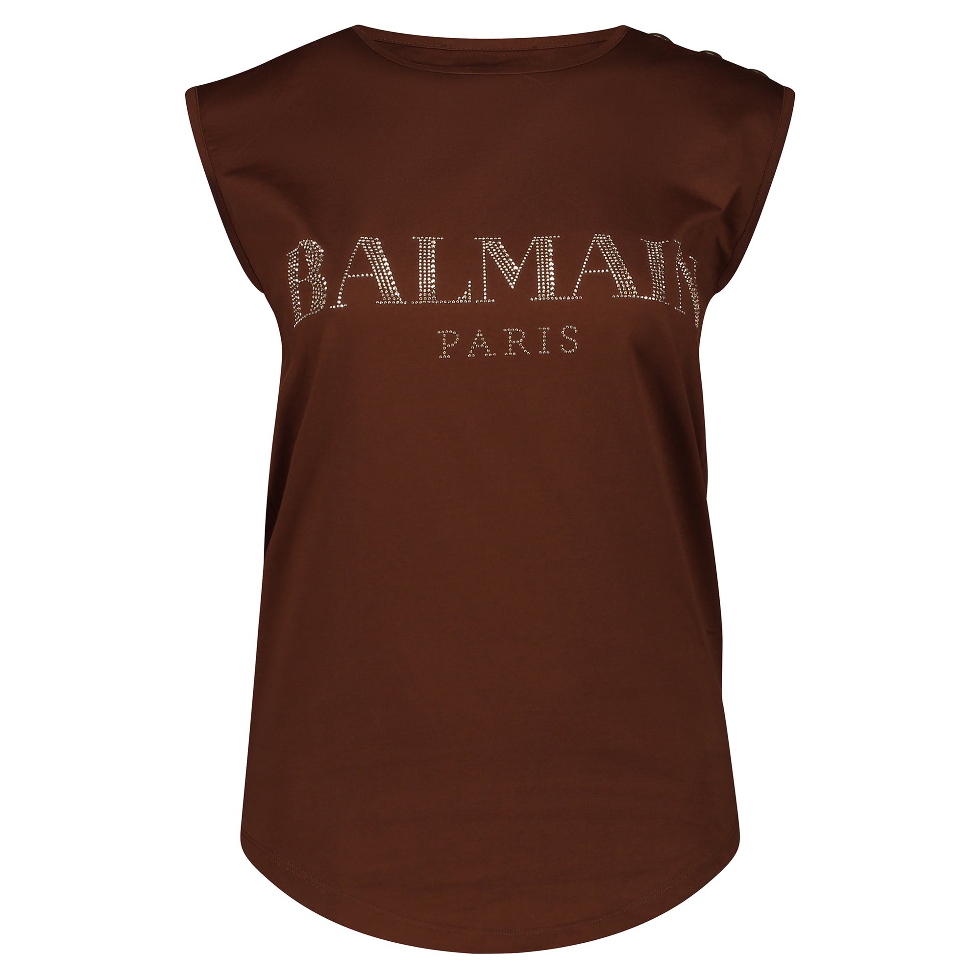 Balmain Brown T-Shirt with Logo