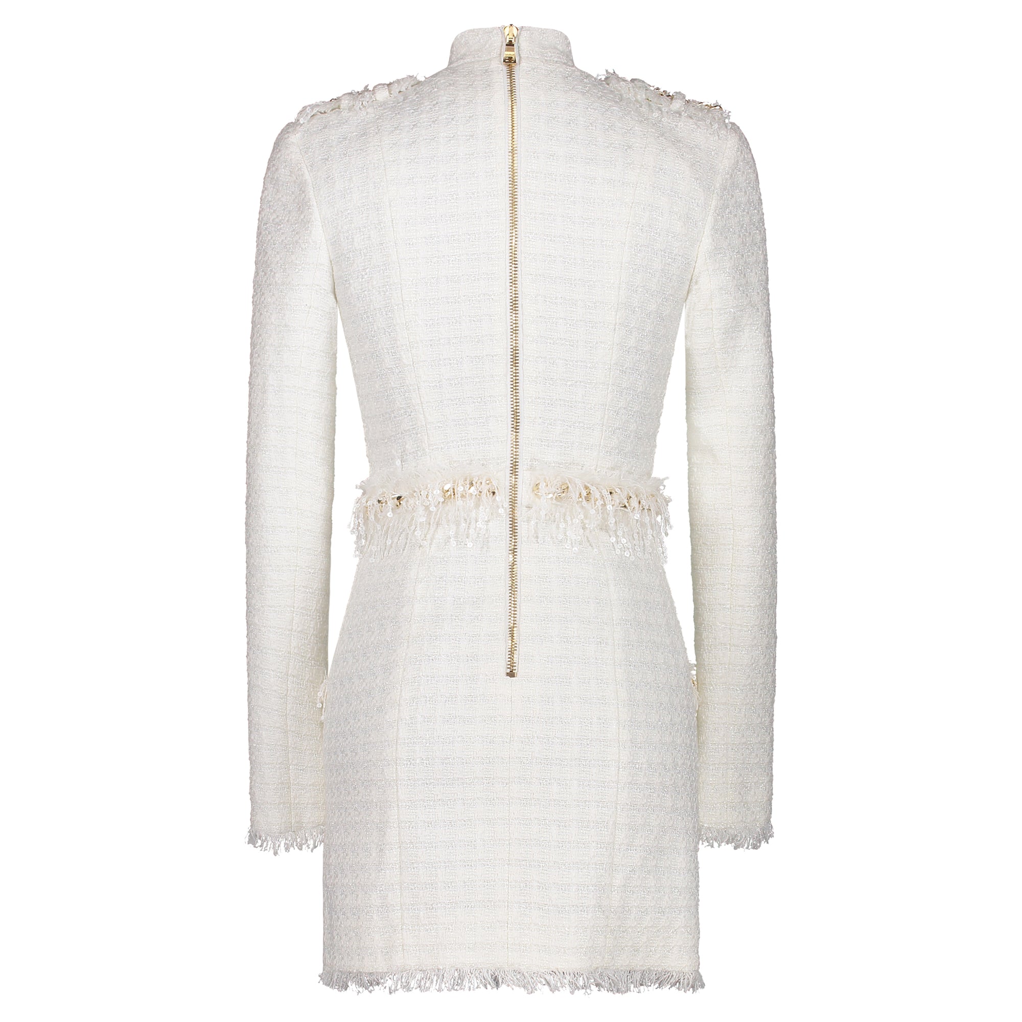 Balmain white tweed dress