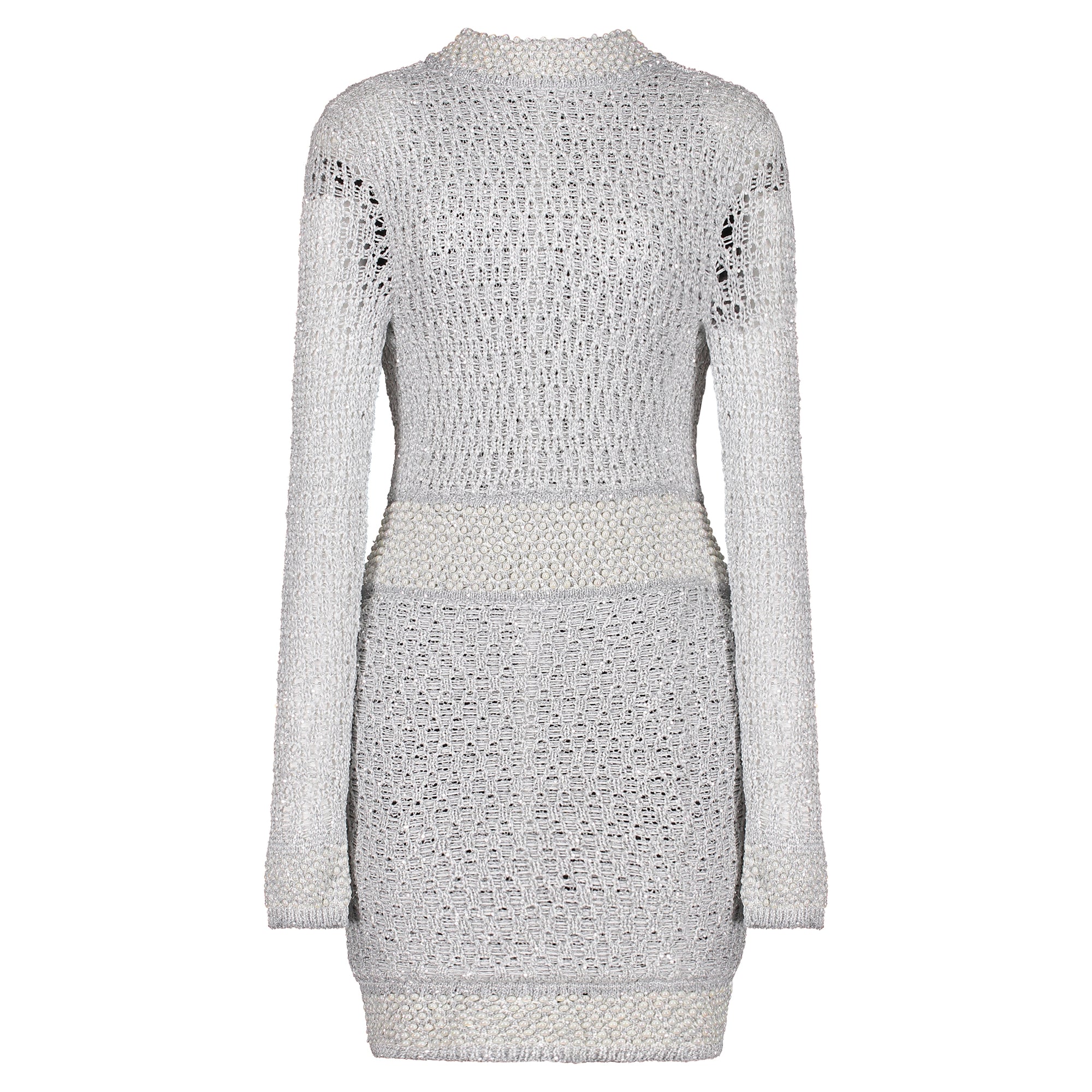Balmain Grey Crochet Dress