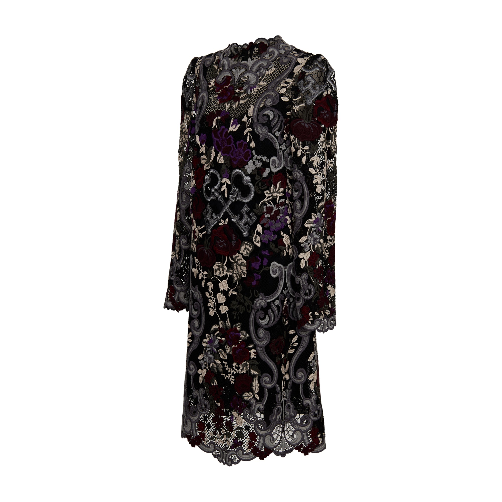 Dolce & Gabbana Black lace dress with key motif