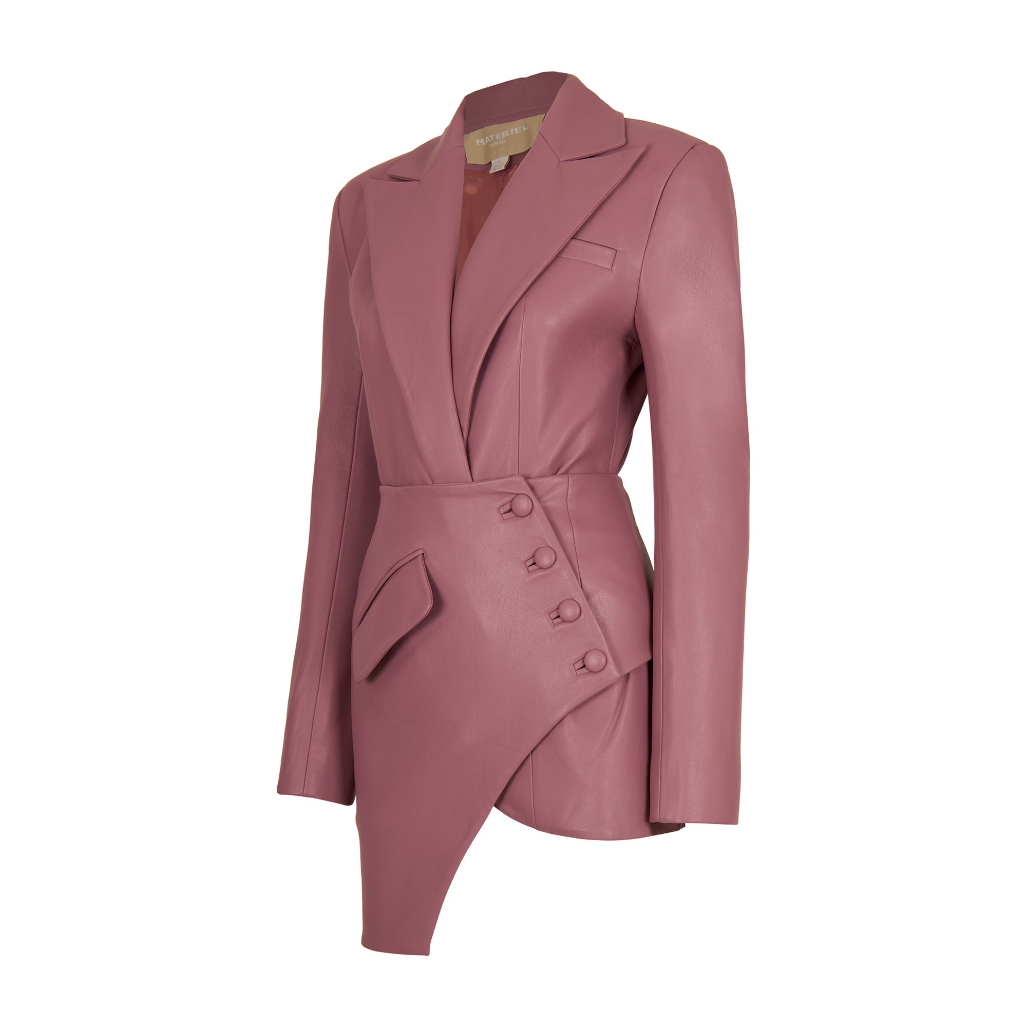 Materiel Tbilisi Faux-Leather Corset Blazer Pink