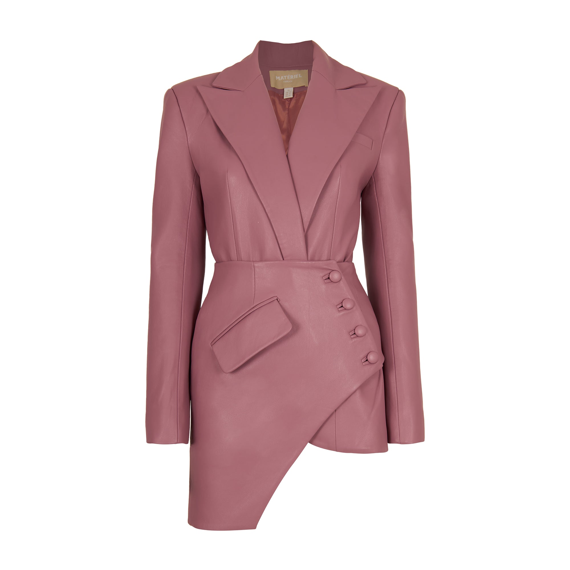 Materiel Tbilisi Faux-Leather Corset Blazer Pink