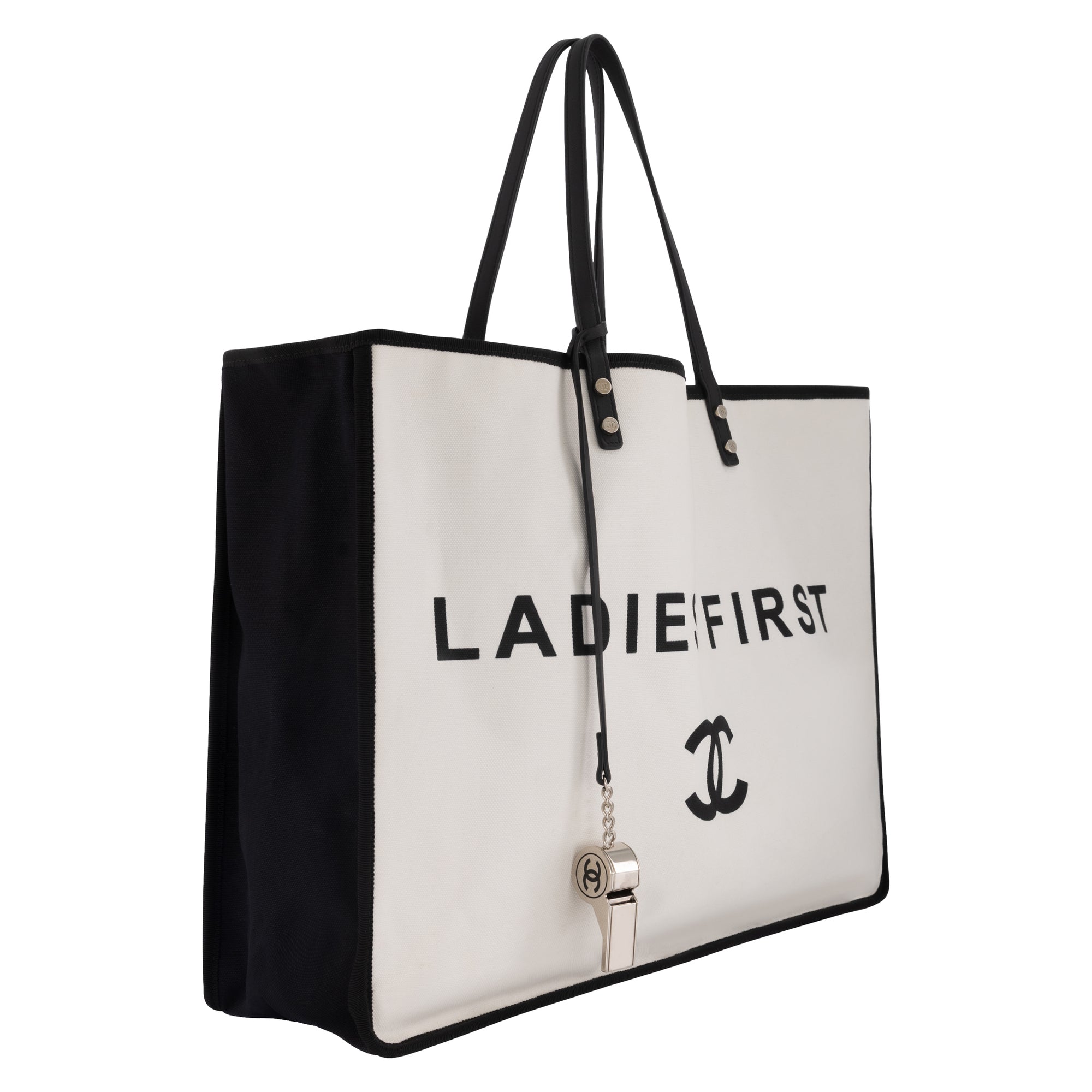 Chanel Large Ladies First Shopping Tote - White Totes, Handbags - CHA912012