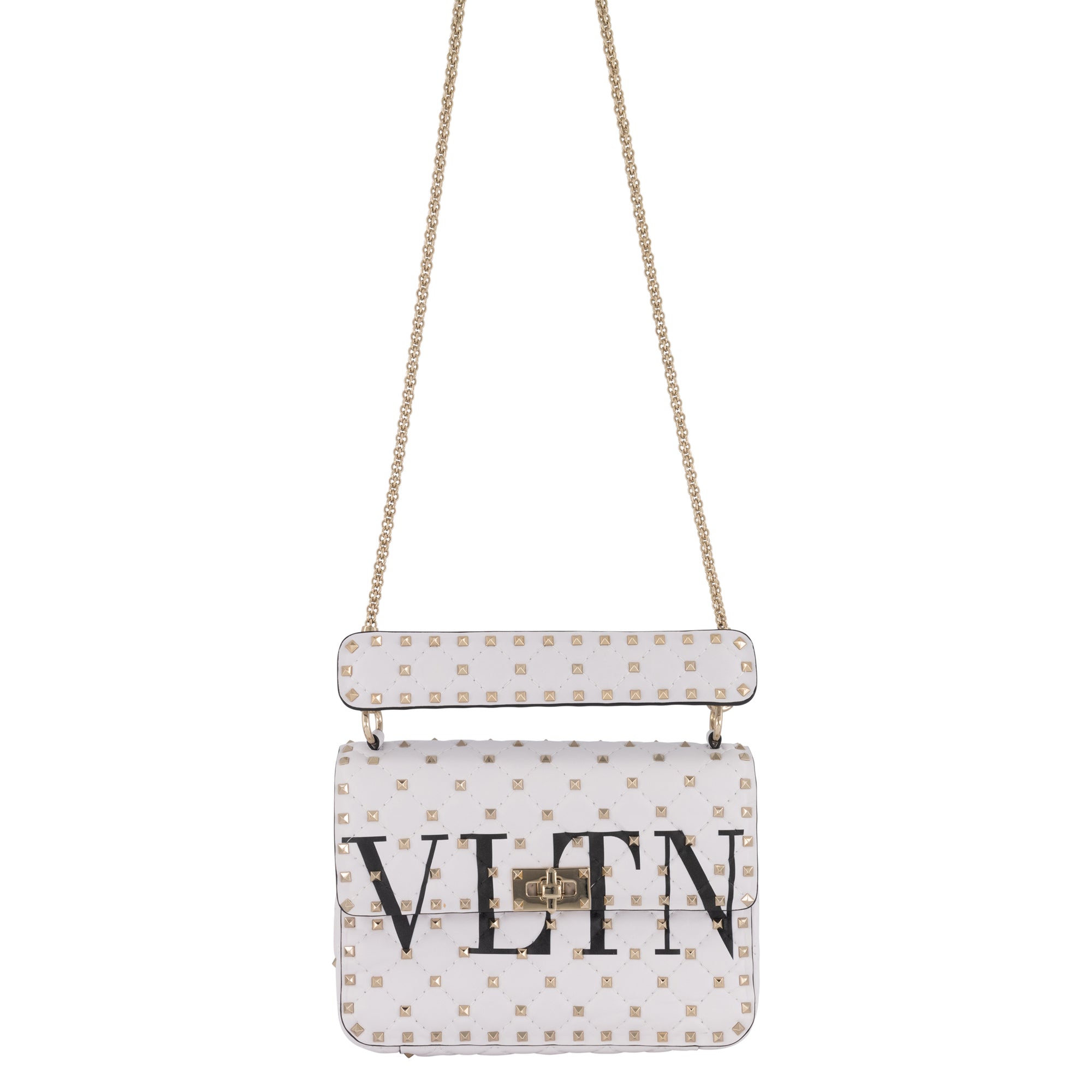 Valentino Women's White Vltn Rockstud Leather