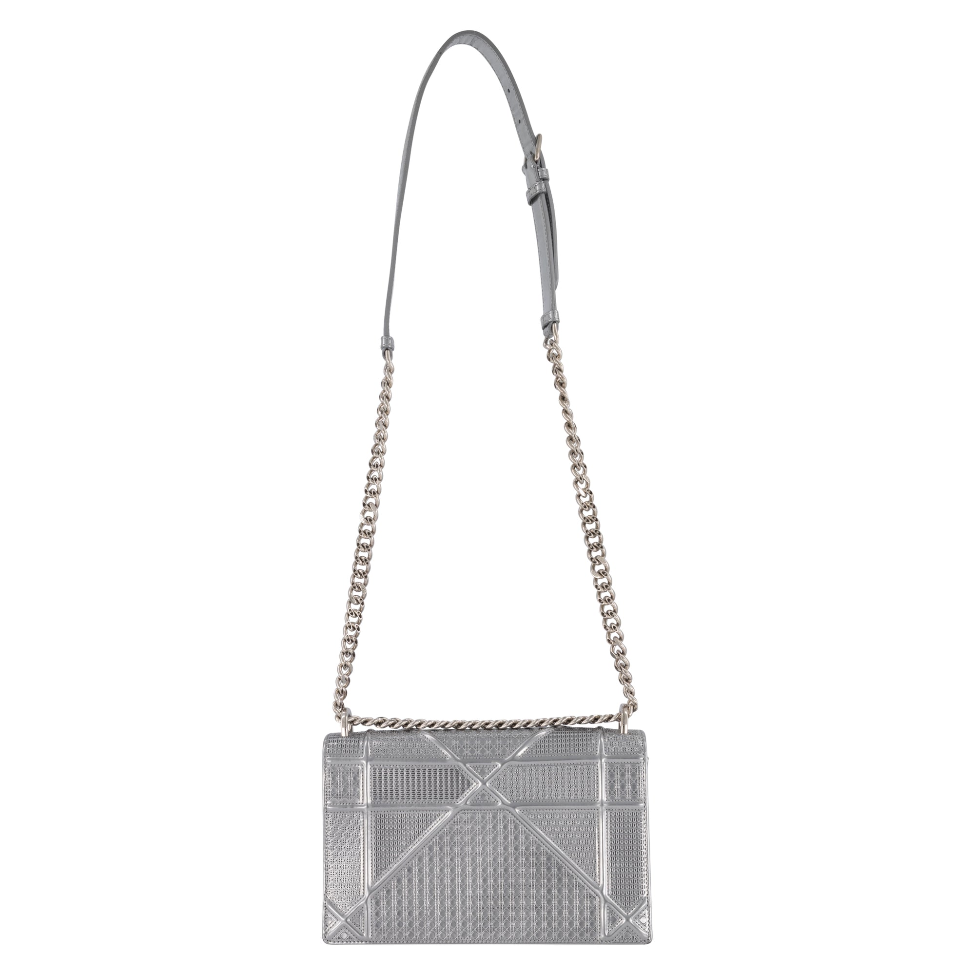 Christian Dior Silver Metallic Diorama Micro Cannage Bag - Dream Closet by  Sira Pevida