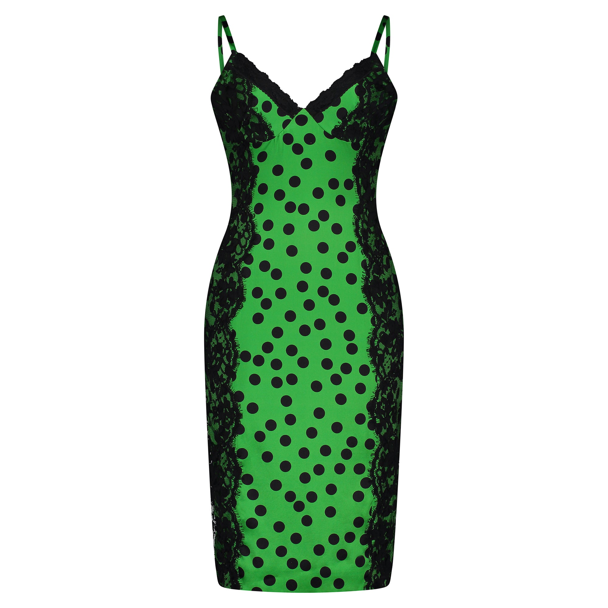 Dolce & Gabbana Vestido Verde con Puntos