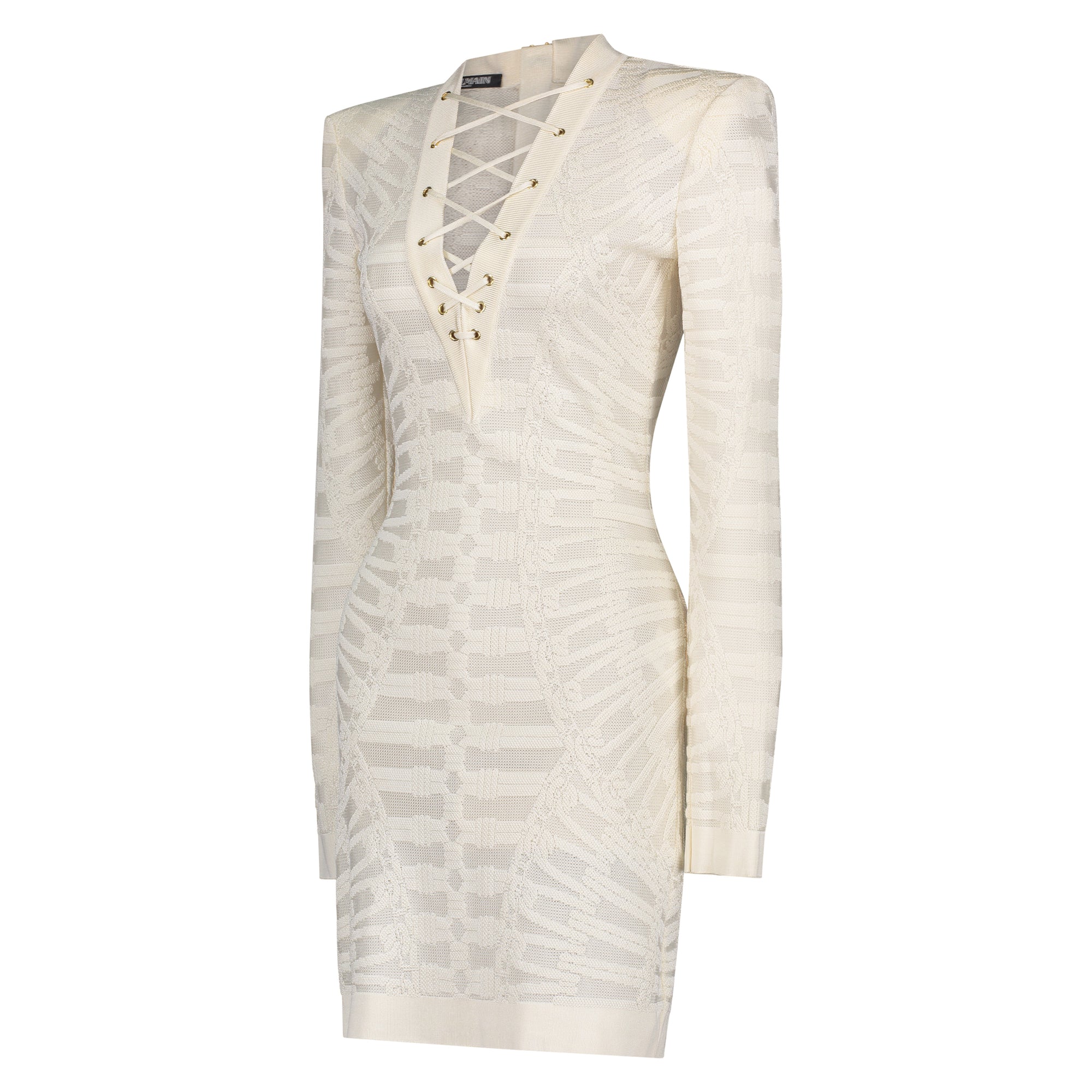 Balmain White Lace Dress
