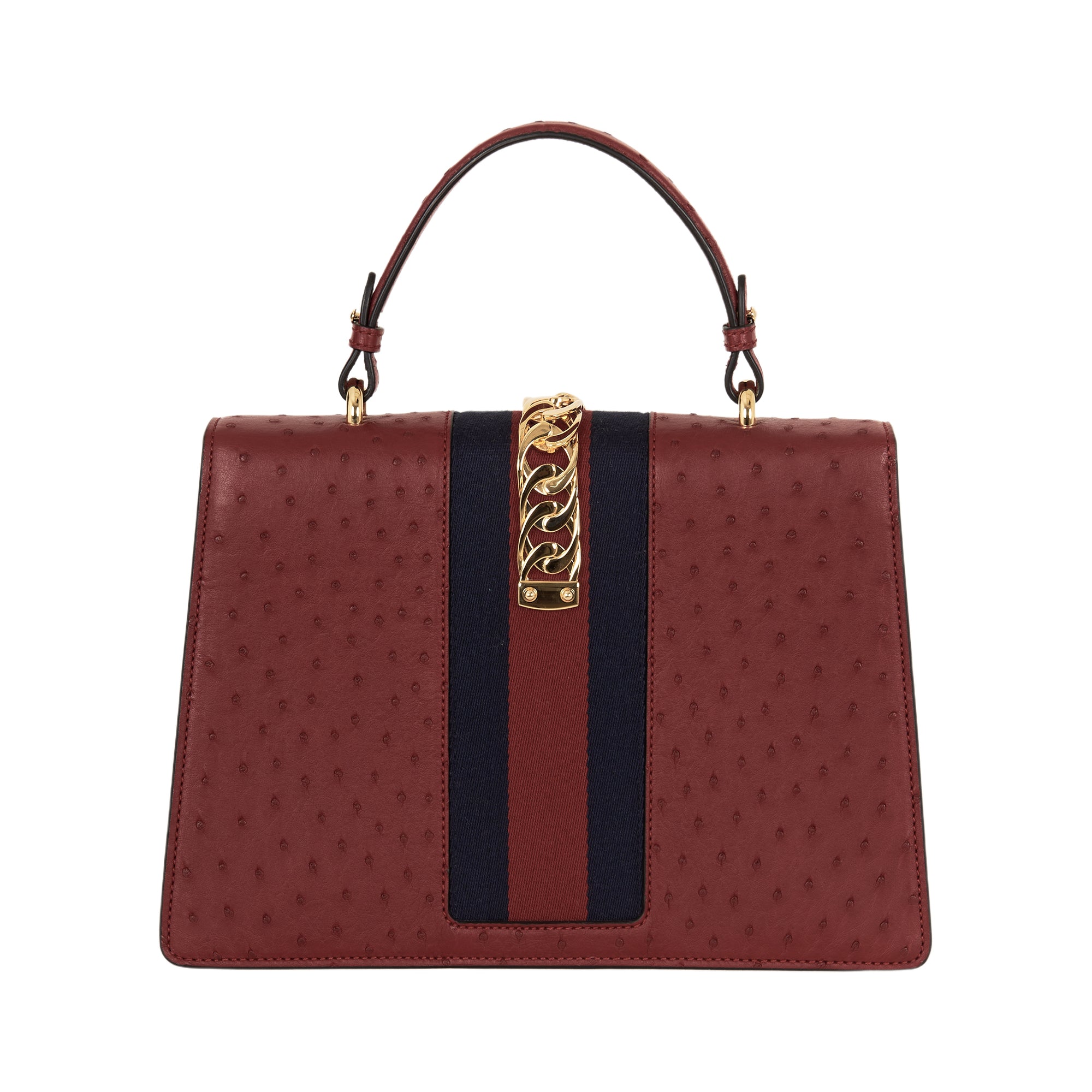 Gucci Sylvie Ostrich Handbag