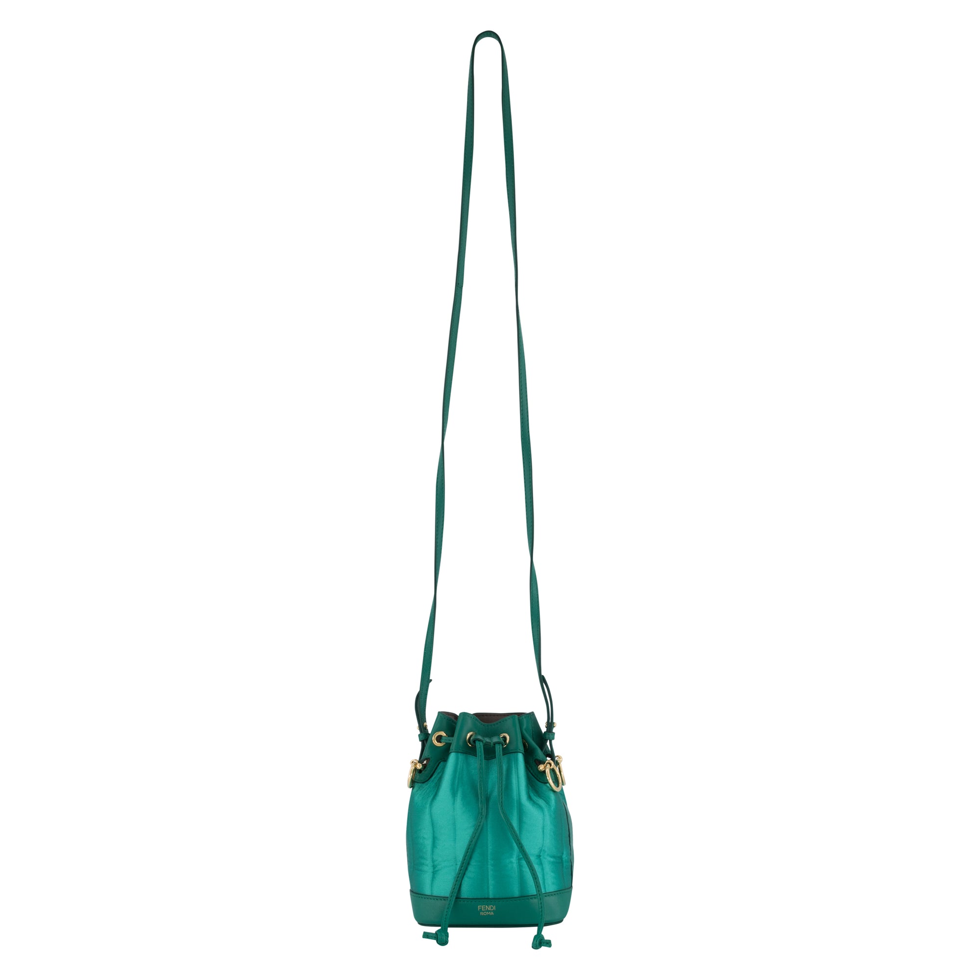 Fendi Mon Tresor Bucket Bag Vertical Quilted Satin Mini - Dream
