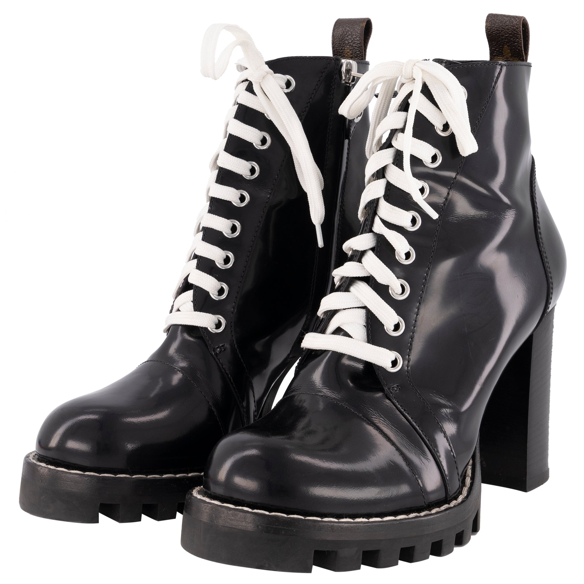 louis vuitton black combat boots