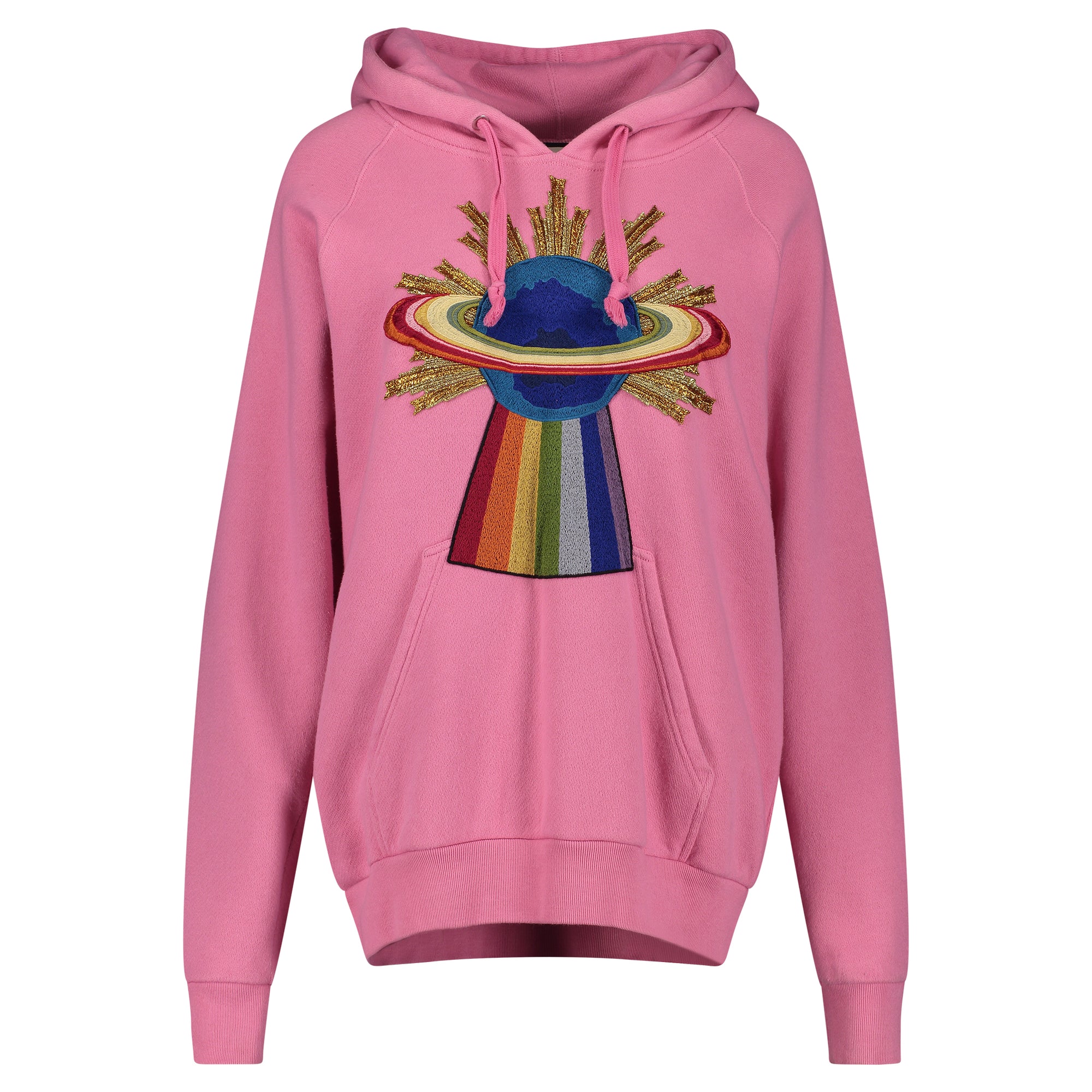 Gucci Pink Oversized Embroidered Saturn Hoodie