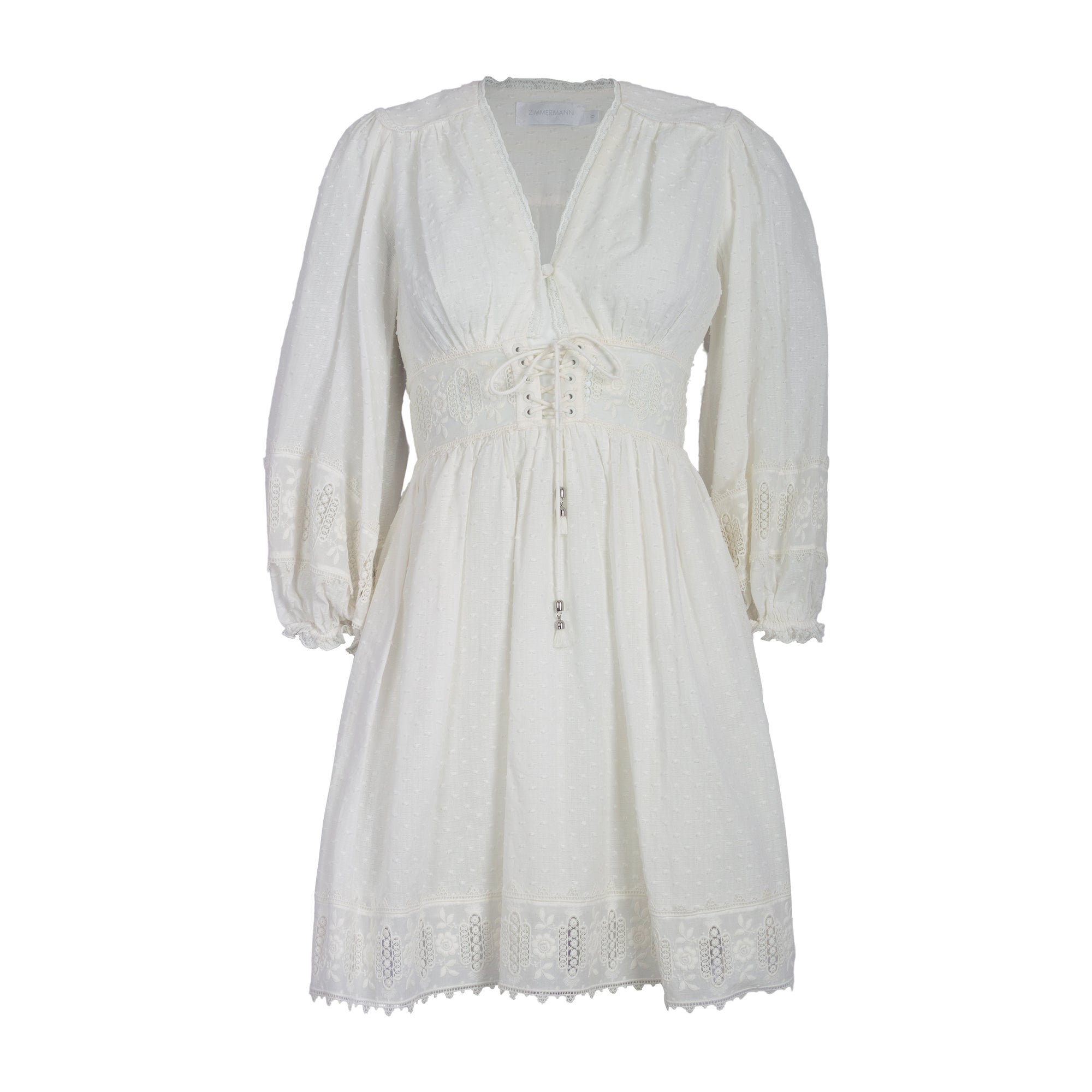 Zimmermann Iris Corset White Lace Dress