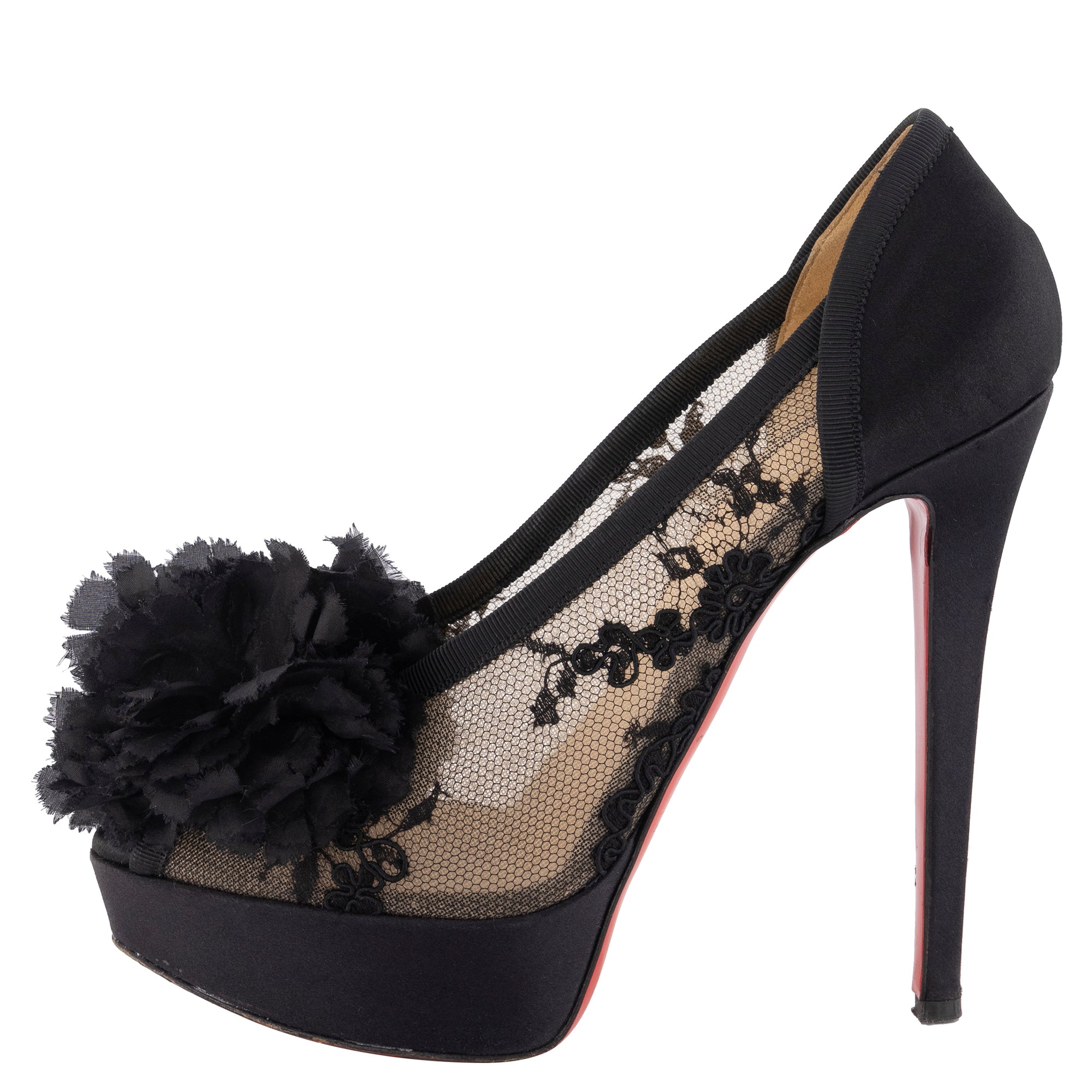 Christian Louboutin Black Lace Heel